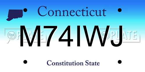 M74IWJ Connecticut License Plate