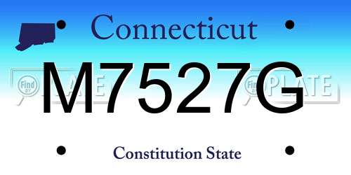 M7527G Connecticut License Plate