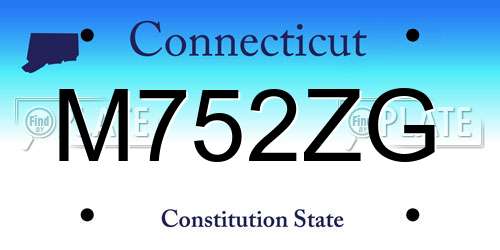 M752ZG Connecticut License Plate