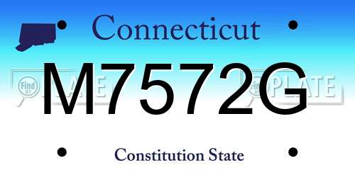 M7572G Connecticut License Plate