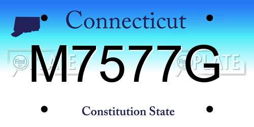 M7577G Connecticut License Plate