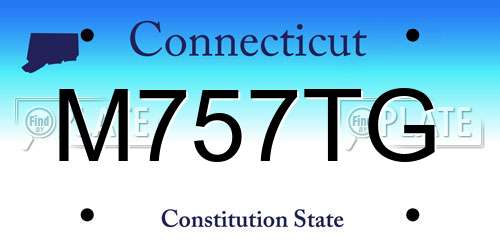 M757TG Connecticut License Plate