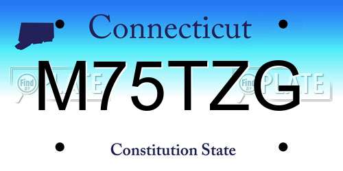 M75TZG Connecticut License Plate