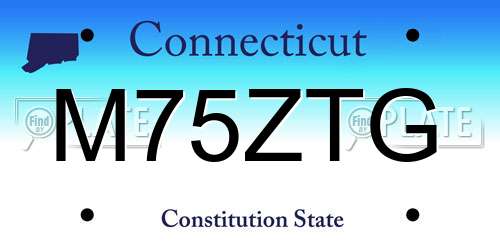 M75ZTG Connecticut License Plate