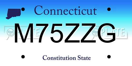 M75ZZG Connecticut License Plate