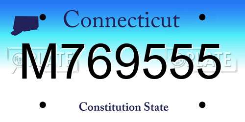 M769555 Connecticut License Plate