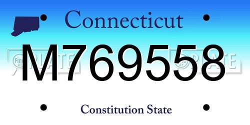 M769558 Connecticut License Plate