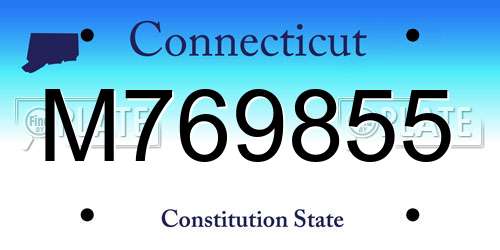 M769855 Connecticut License Plate