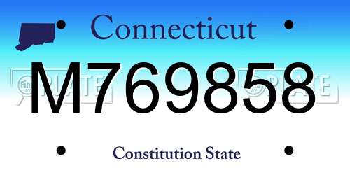 M769858 Connecticut License Plate