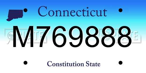 M769888 Connecticut License Plate