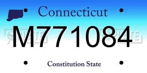 M771084 Connecticut License Plate