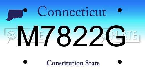 M7822G Connecticut License Plate