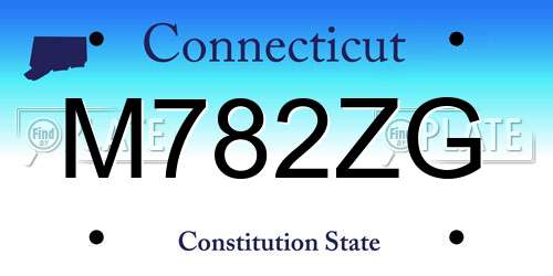 M782ZG Connecticut License Plate