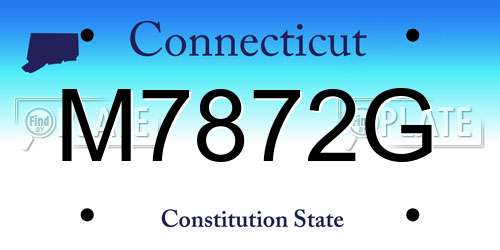 M7872G Connecticut License Plate