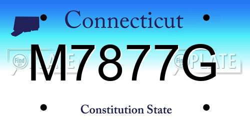 M7877G Connecticut License Plate