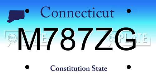 M787ZG Connecticut License Plate