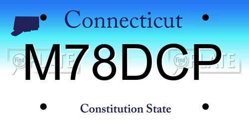 M78DCP Connecticut License Plate