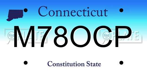 M78OCP Connecticut License Plate