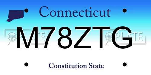 M78ZTG Connecticut License Plate