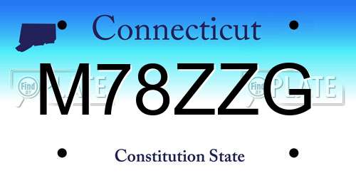 M78ZZG Connecticut License Plate