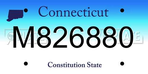 M826880 Connecticut License Plate