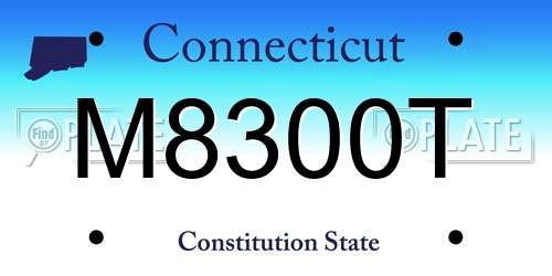 M8300T Connecticut License Plate