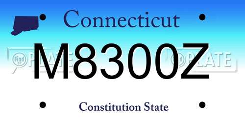 M8300Z Connecticut License Plate