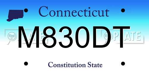 M830DT Connecticut License Plate