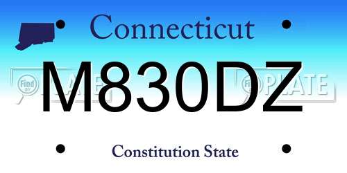 M830DZ Connecticut License Plate