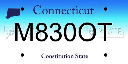 M830OT Connecticut License Plate