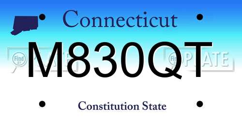 M830QT Connecticut License Plate