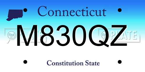 M830QZ Connecticut License Plate