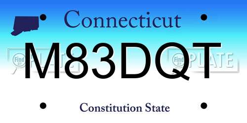 M83DQT Connecticut License Plate