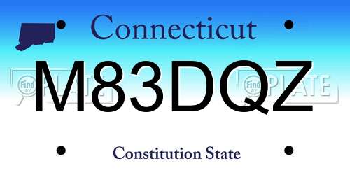 M83DQZ Connecticut License Plate