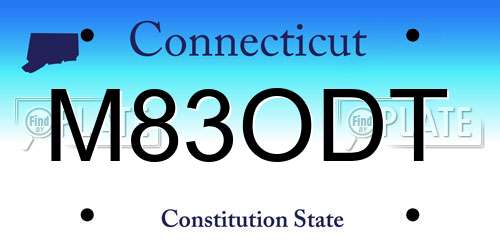 M83ODT Connecticut License Plate