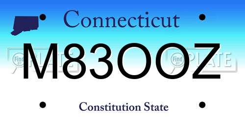 M83OOZ Connecticut License Plate