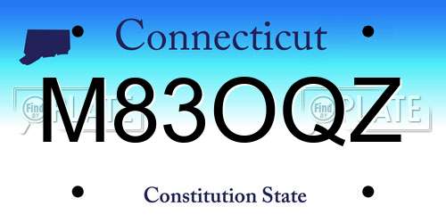 M83OQZ Connecticut License Plate