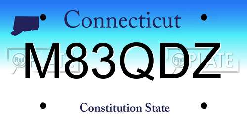 M83QDZ Connecticut License Plate