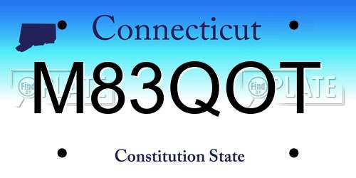 M83QOT Connecticut License Plate