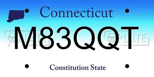 M83QQT Connecticut License Plate