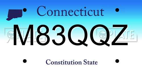 M83QQZ Connecticut License Plate