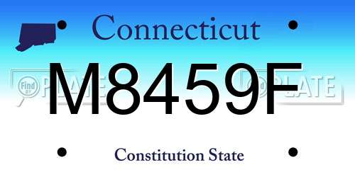 M8459F Connecticut License Plate