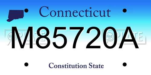 M85720A Connecticut License Plate