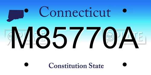M85770A Connecticut License Plate