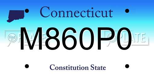 M860P0 Connecticut License Plate