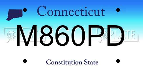 M860PD Connecticut License Plate