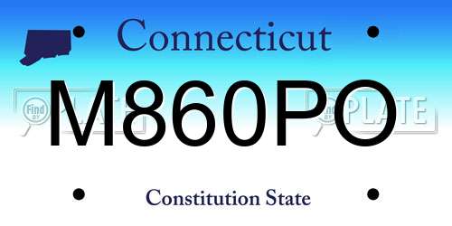 M860PO Connecticut License Plate