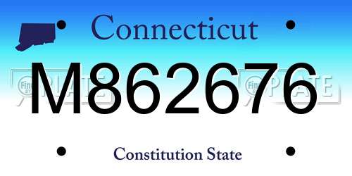 M862676 Connecticut License Plate