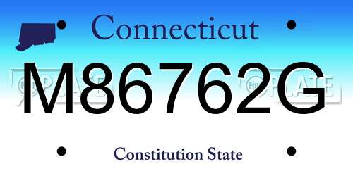 M86762G Connecticut License Plate