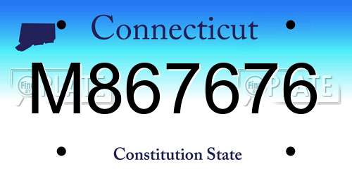 M867676 Connecticut License Plate